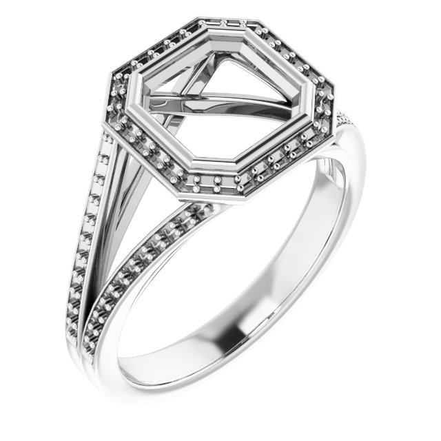 Bezel-Set Halo-Style Ring