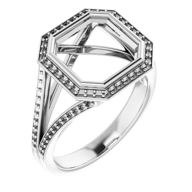Bezel-Set Halo-Style Ring