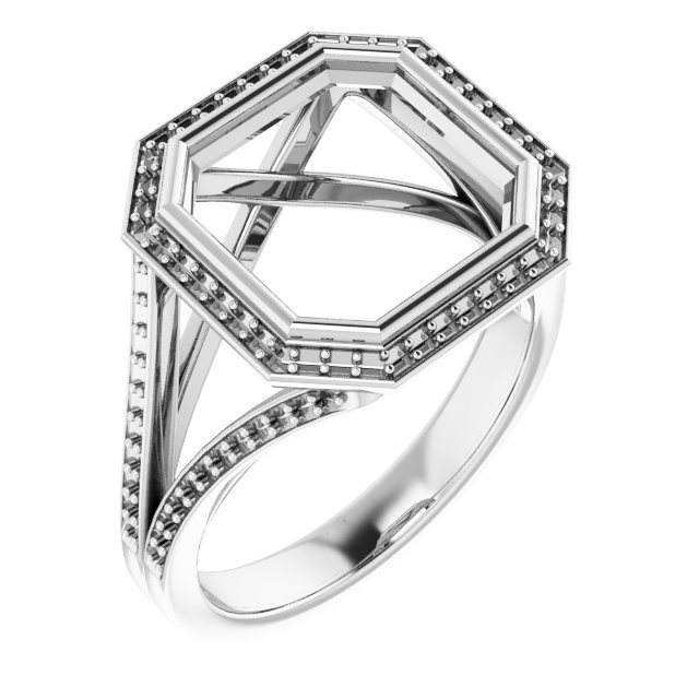 Bezel-Set Halo-Style Ring