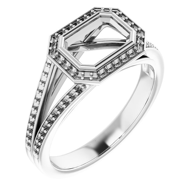 Bezel-Set Halo-Style Ring