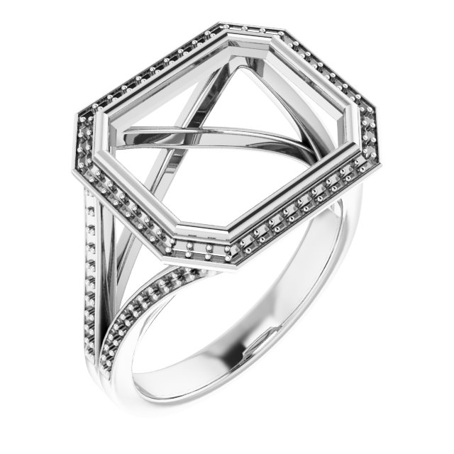 Bezel-Set Halo-Style Ring