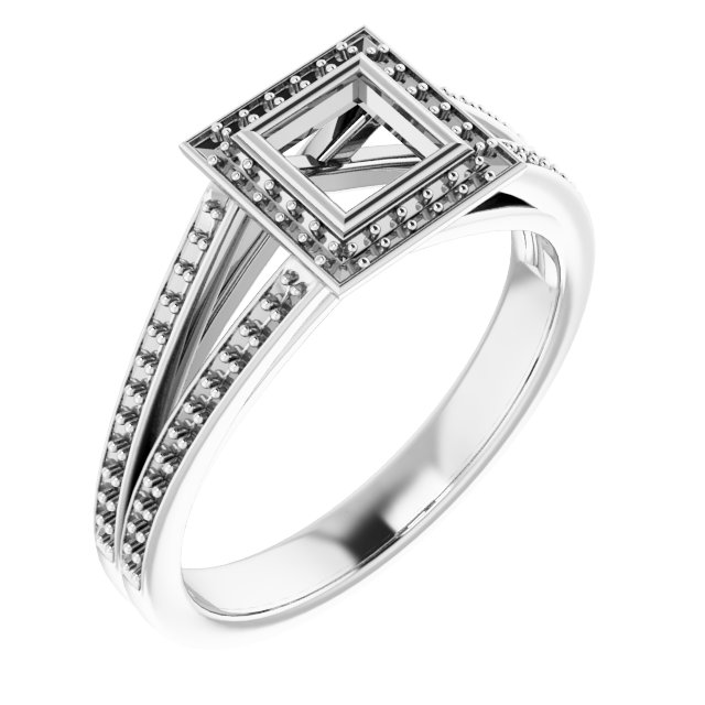 Bezel-Set Halo-Style Ring
