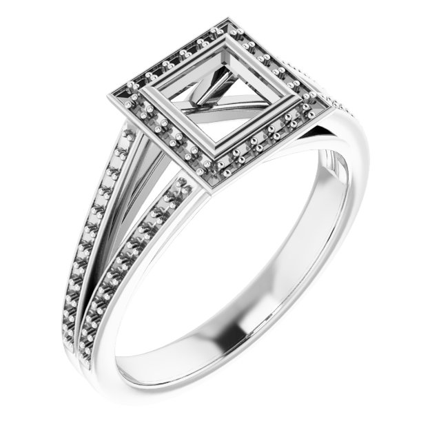 Bezel-Set Halo-Style Ring