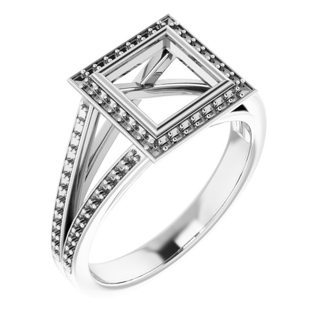 Bezel-Set Halo-Style Ring