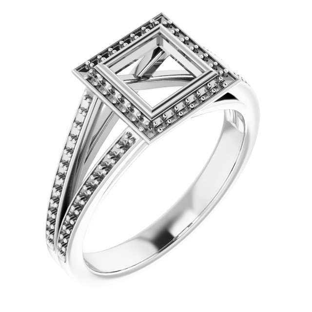 Bezel-Set Halo-Style Ring