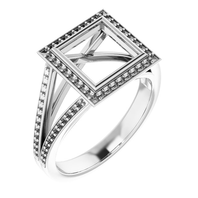 Bezel-Set Halo-Style Ring