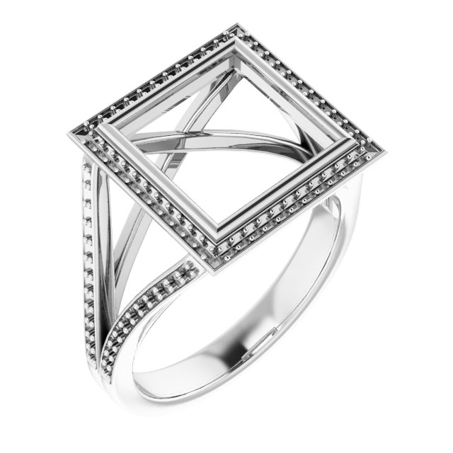 Bezel-Set Halo-Style Ring