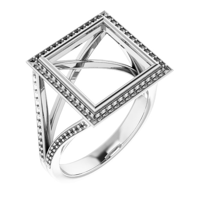 Bezel-Set Halo-Style Ring