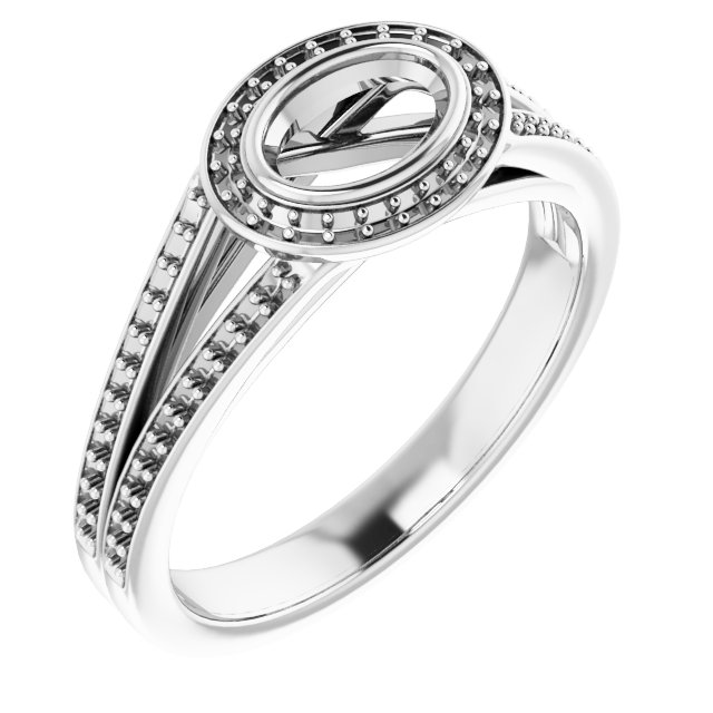Bezel-Set Halo-Style Ring