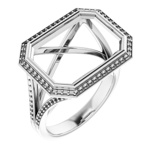 Bezel-Set Halo-Style Ring