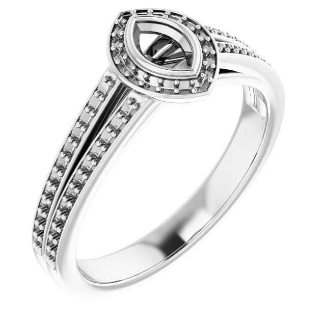 Bezel-Set Halo-Style Ring
