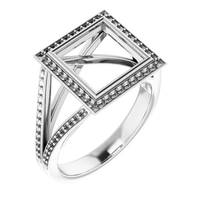 Bezel-Set Halo-Style Ring