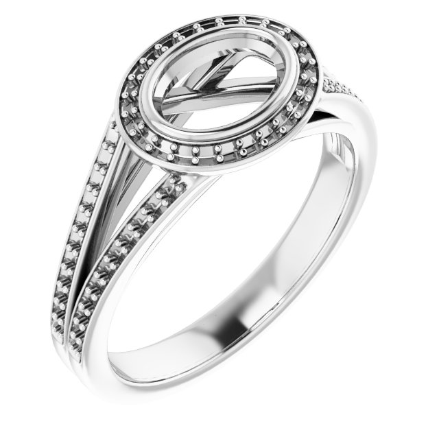 Bezel-Set Halo-Style Ring