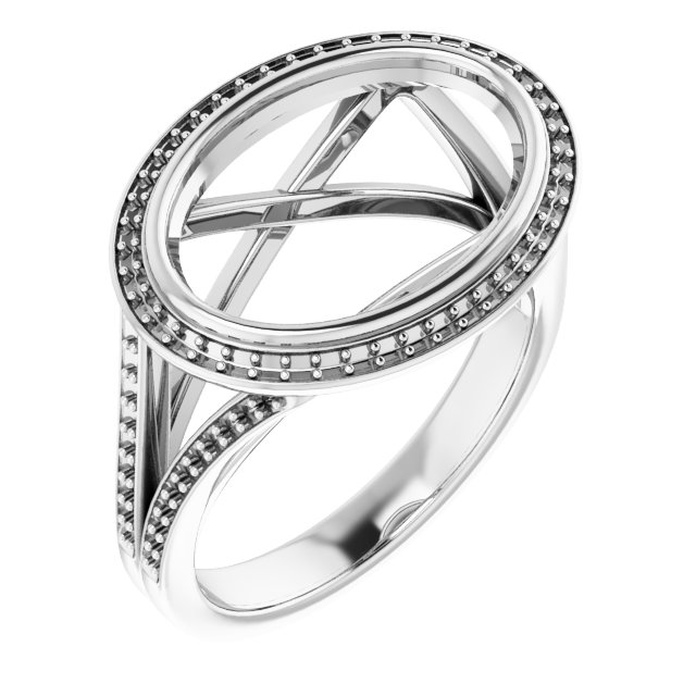 Bezel-Set Halo-Style Ring