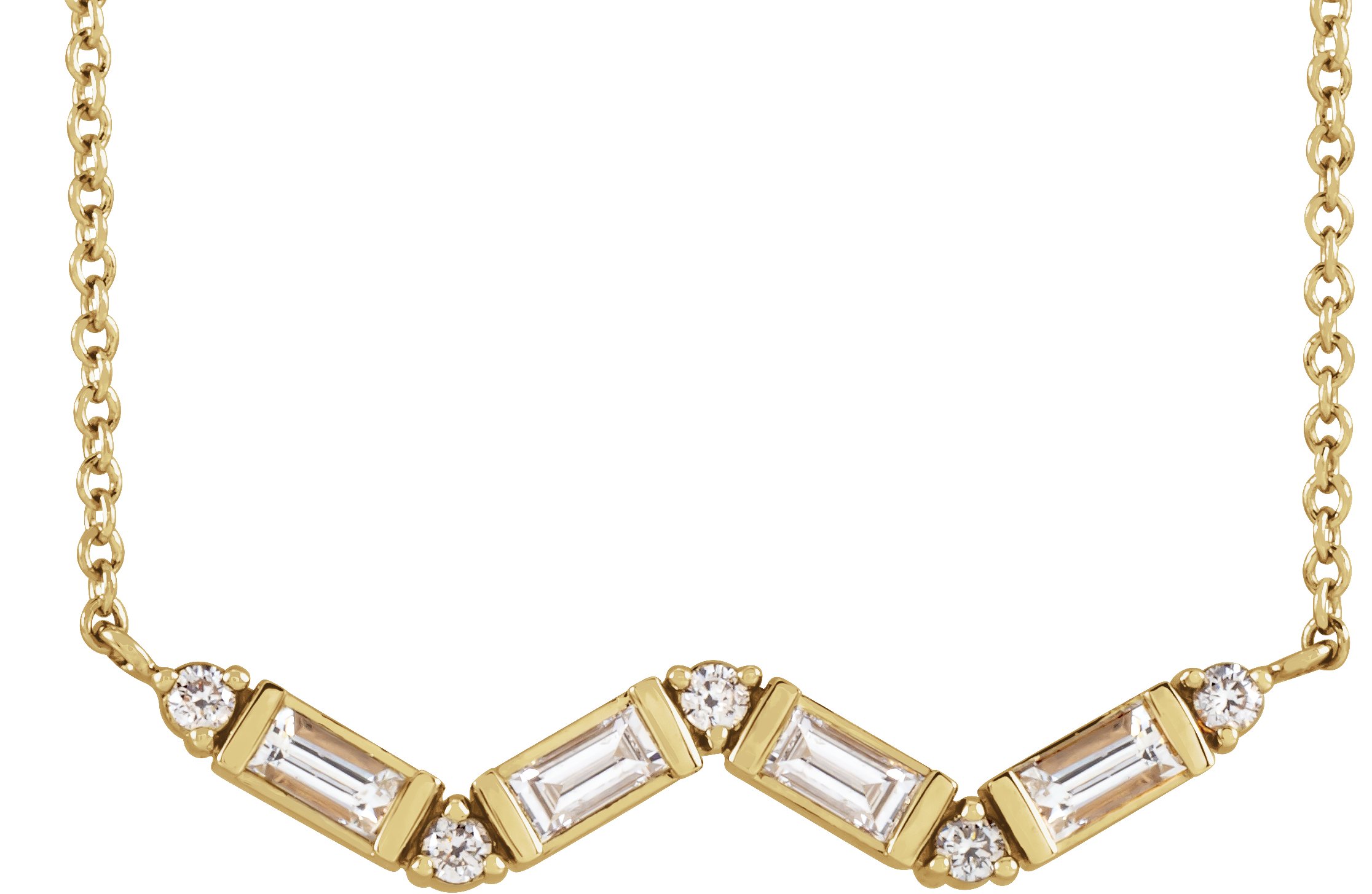 14K Yellow 1/3 CTW Natural Diamond Bar 18" Necklace