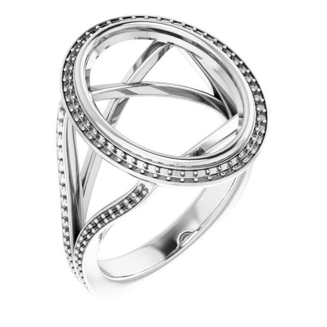 Bezel-Set Halo-Style Euro Shank Engagement Ring