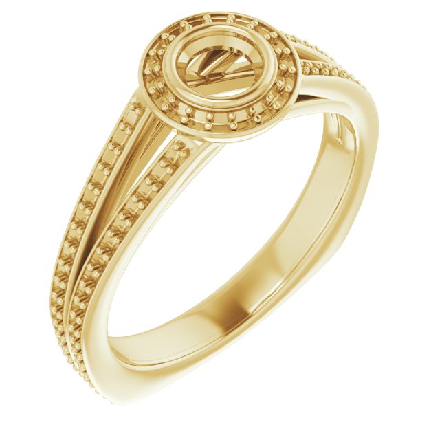 Кръгъл Bezel-Set Хало-Style Годежен пръстен Монтаж