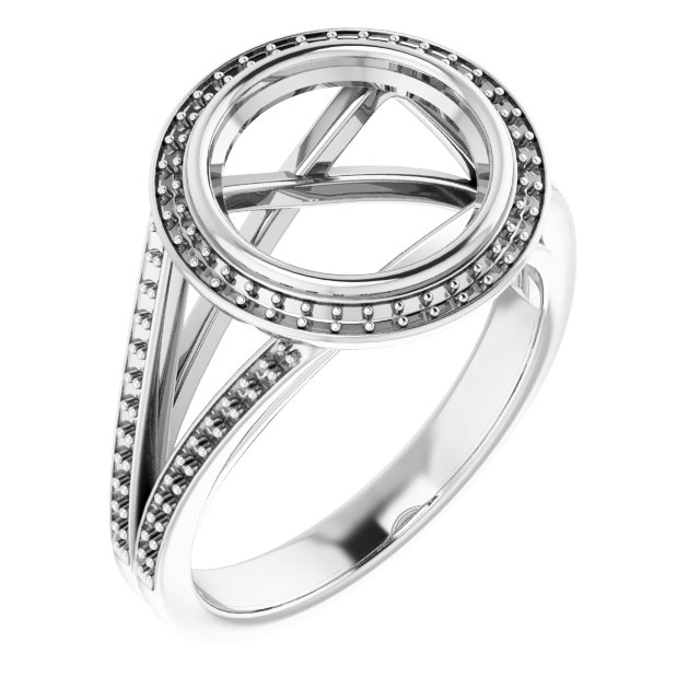 Bezel-Set Halo-Style Ring