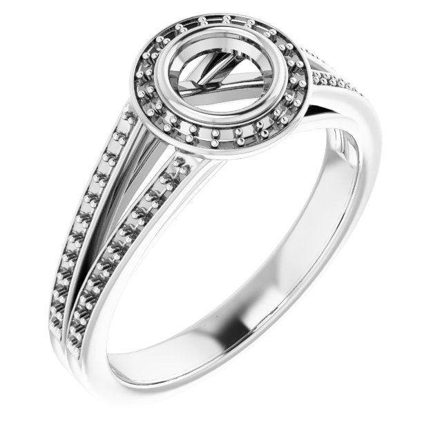 Bezel-Set Halo-Style Ring