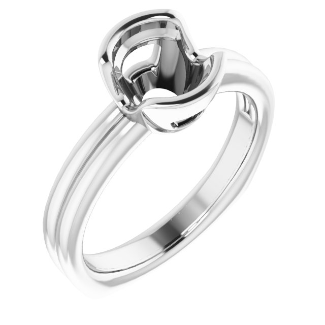 Grooved Half Bezel Solitaire Ring