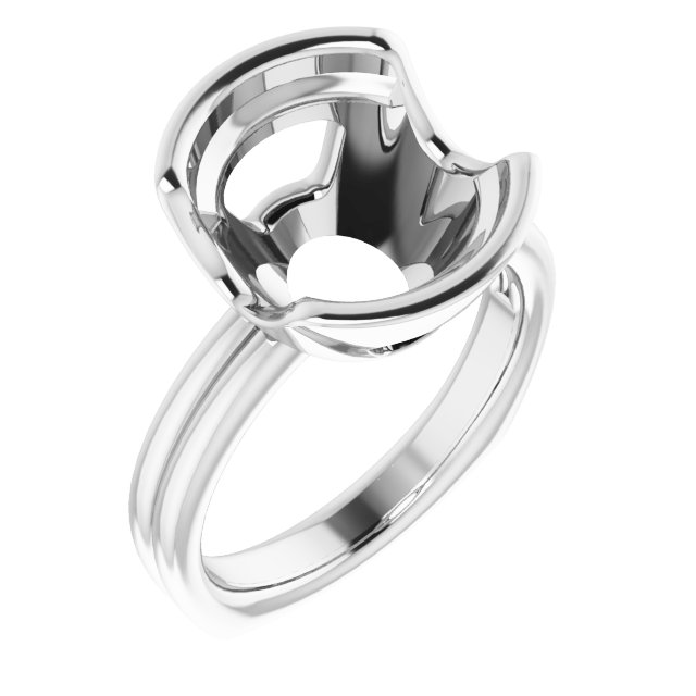 Grooved Half Bezel Solitaire Ring