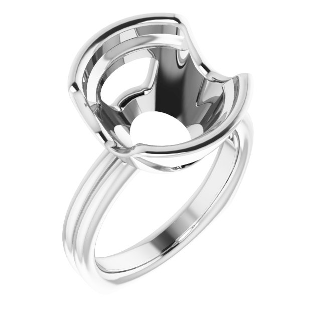 Grooved Half Bezel Solitaire Ring