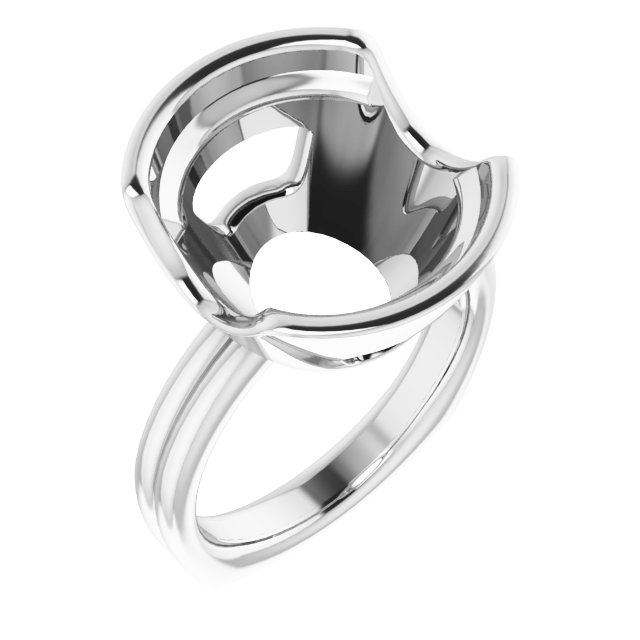 Grooved Half Bezel Solitaire Ring