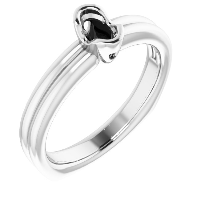 Grooved Half Bezel Solitaire Ring