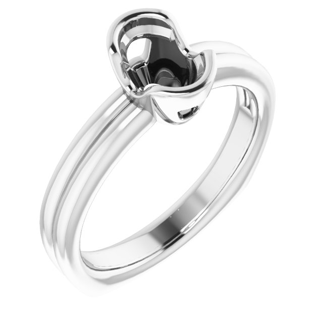 Grooved Half Bezel Solitaire Ring