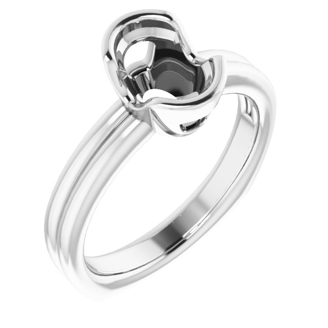 Grooved Half Bezel Solitaire Ring