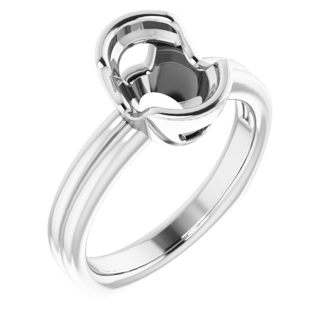 Grooved Half Bezel Solitaire Ring