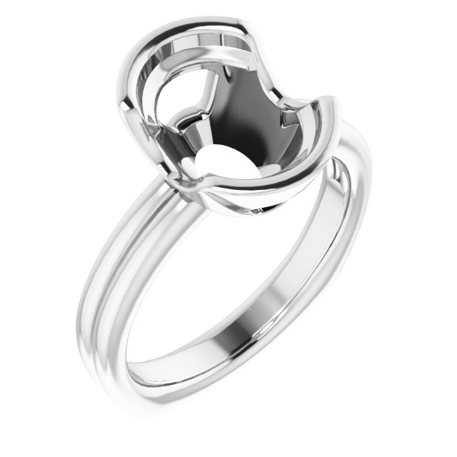 Grooved Half Bezel Solitaire Ring