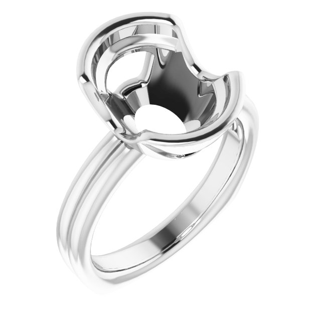 Grooved Half Bezel Solitaire Ring