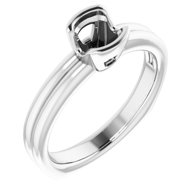 Grooved Half Bezel Solitaire Ring