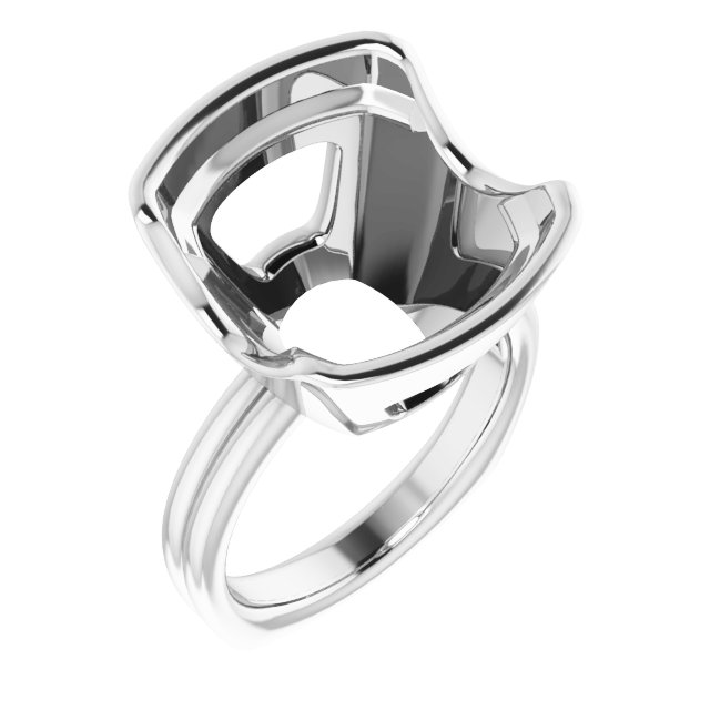 Grooved Half Bezel Solitaire Ring