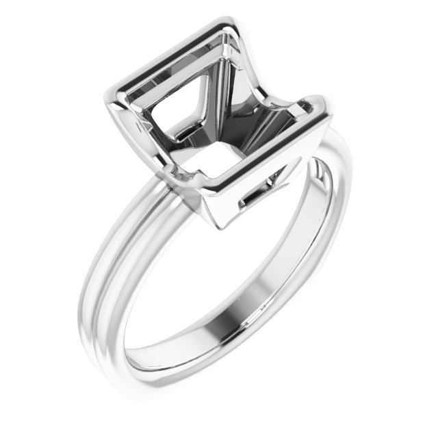Grooved Half Bezel Solitaire Ring