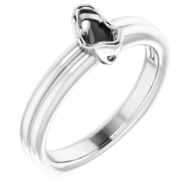 Grooved Half Bezel Solitaire Ring