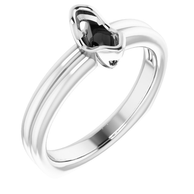 Grooved Half Bezel Solitaire Ring