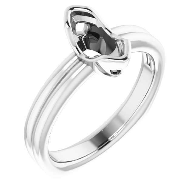Grooved Half Bezel Solitaire Ring