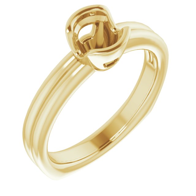 14K Yellow 5.5 mm Round Ring Mounting 