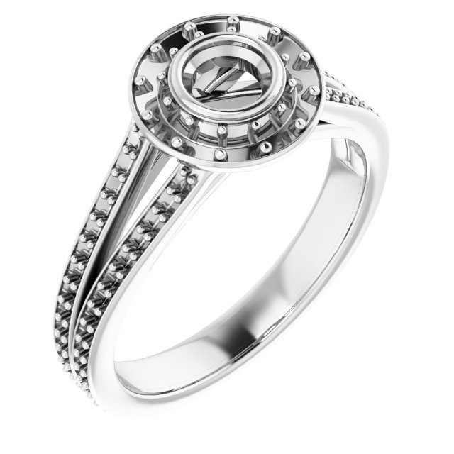 Bezel-Set Halo-Style Engagement Ring