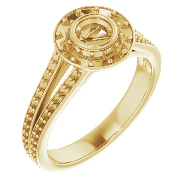 Bezel-Set Halo-Style Engagement Ring