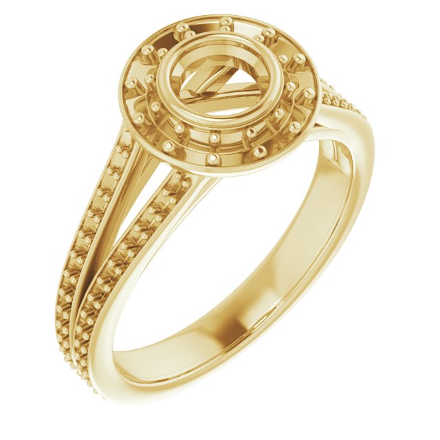 Bezel-Set Halo-Style Engagement Ring