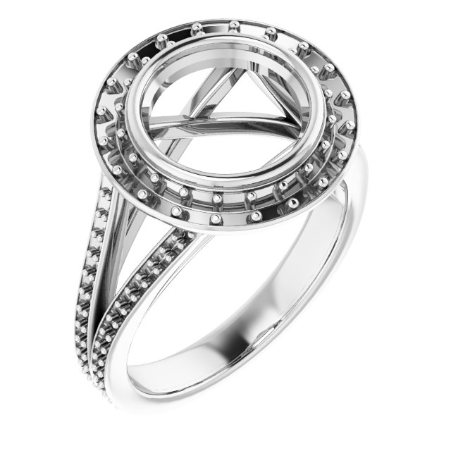 Bezel-Set Halo-Style Engagement Ring