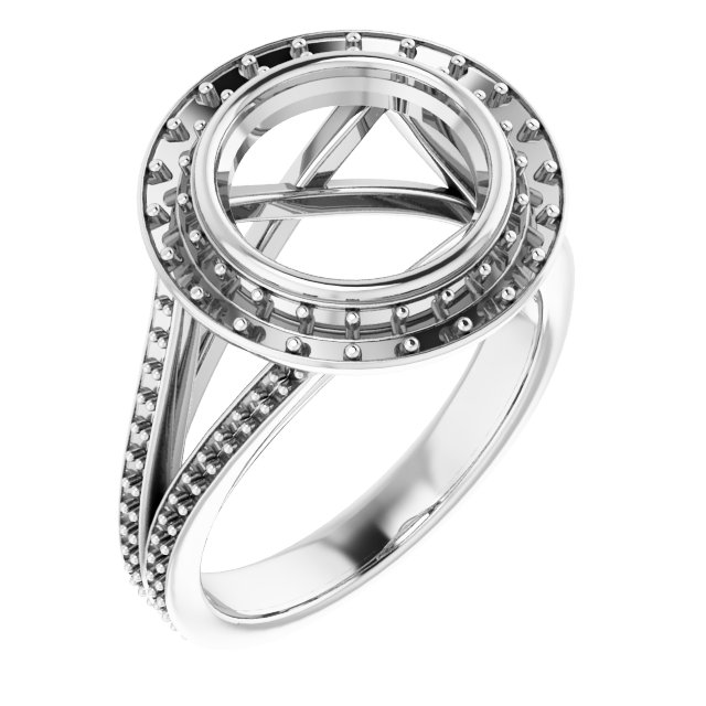 Bezel-Set Halo-Style Engagement Ring