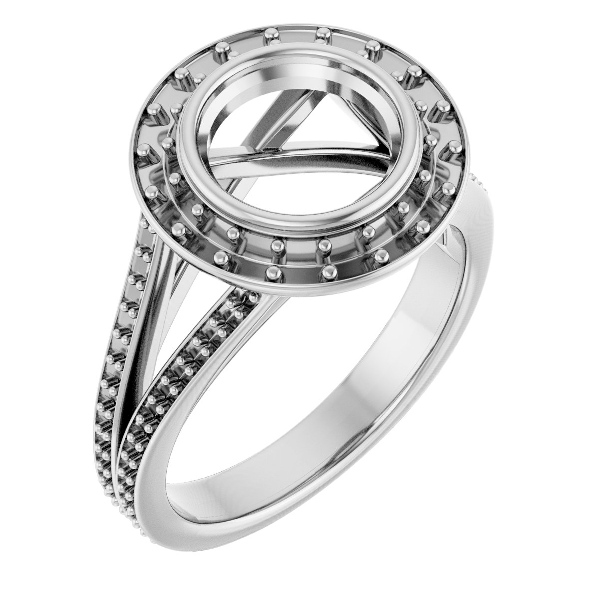 Bezel-Set Halo-Style Engagement Ring