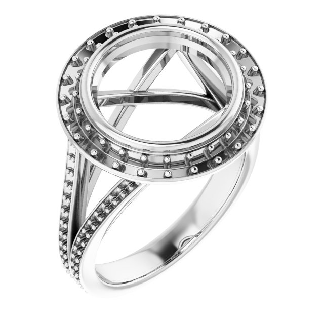 Bezel-Set Halo-Style Engagement Ring