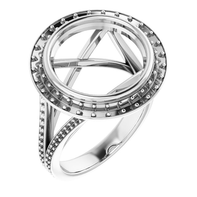 Bezel-Set Halo-Style Engagement Ring