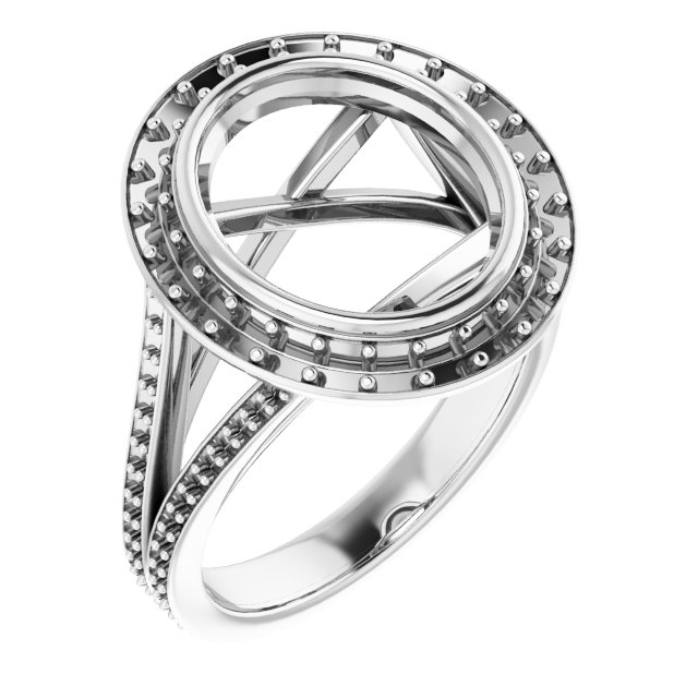 Bezel-Set Halo-Style Engagement Ring