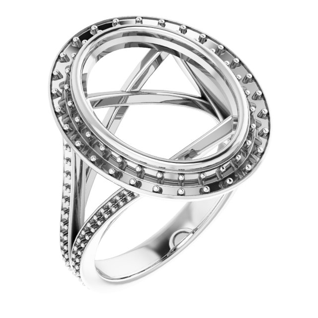 Bezel-Set Halo-Style Engagement Ring